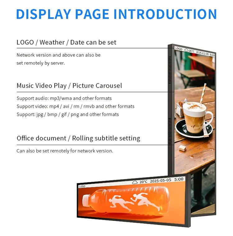 Jorarri lcd bar display customized content Jorarri lcd bar display customized content